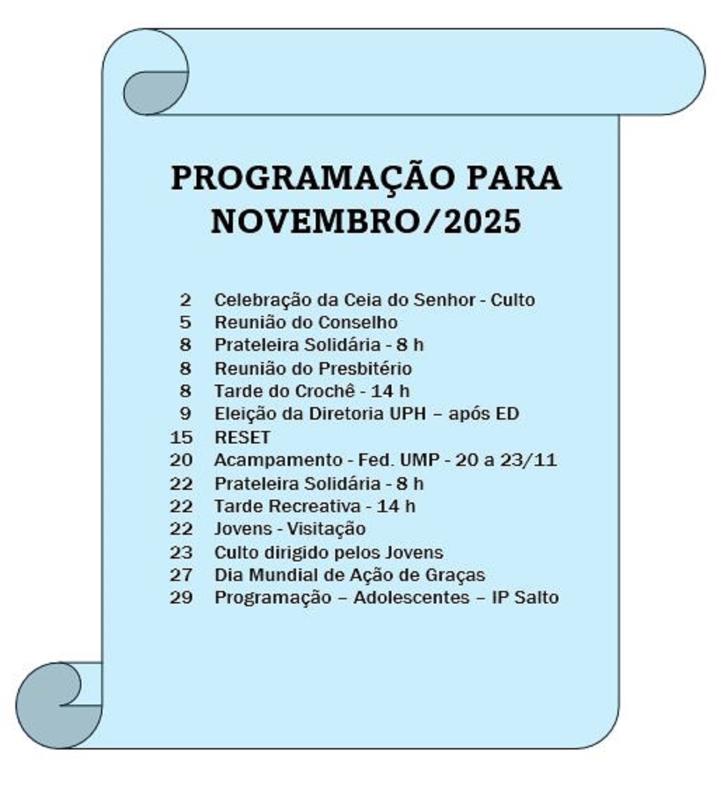 Programação de Novembro
