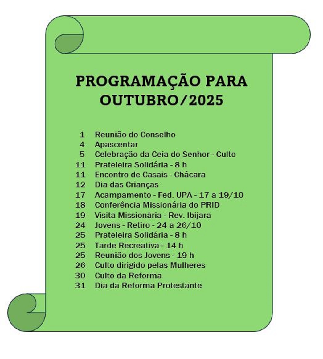 Programação de Outubro