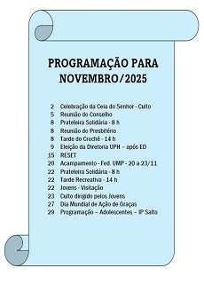 Programação de Novembro