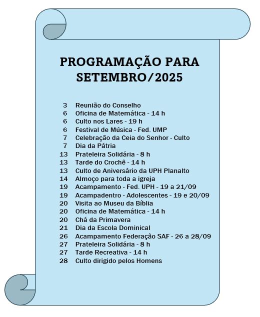 Programação - Setembro/2025